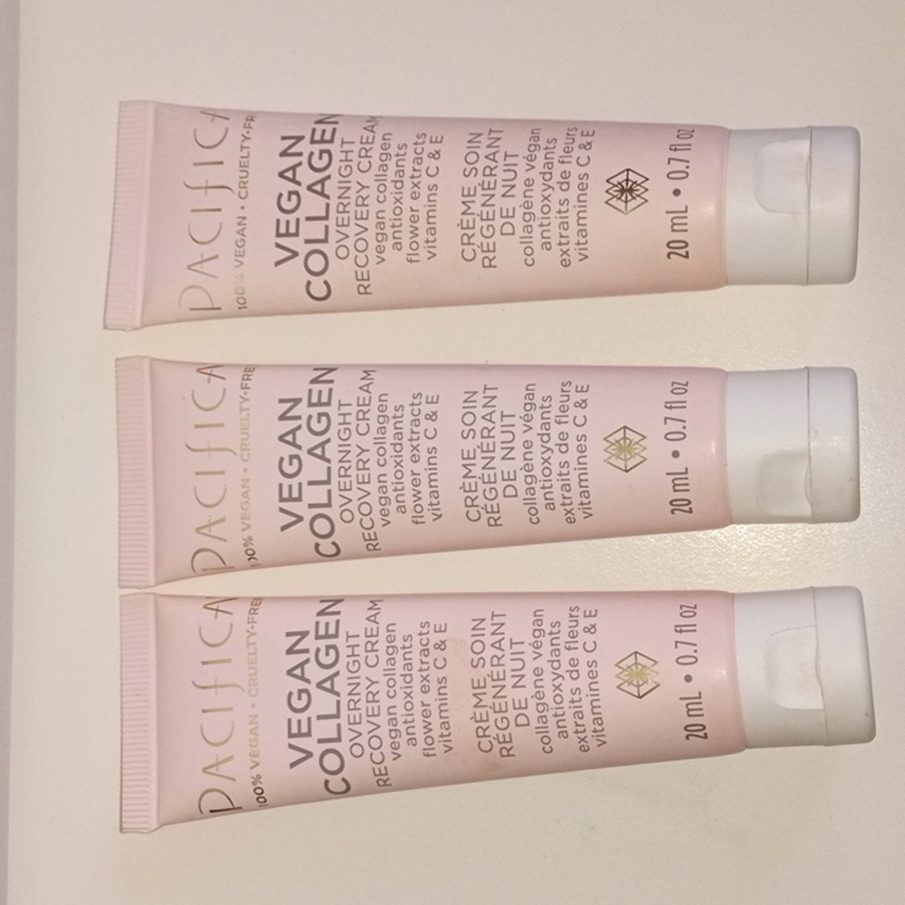 New Pacifica Vegan Collagen Overnight Recovery Creams Mini x3 NEW